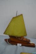 1930's Wooden Ship Lamp (working)