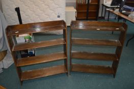 Pair of Vintage Oak Open Front Bookcases