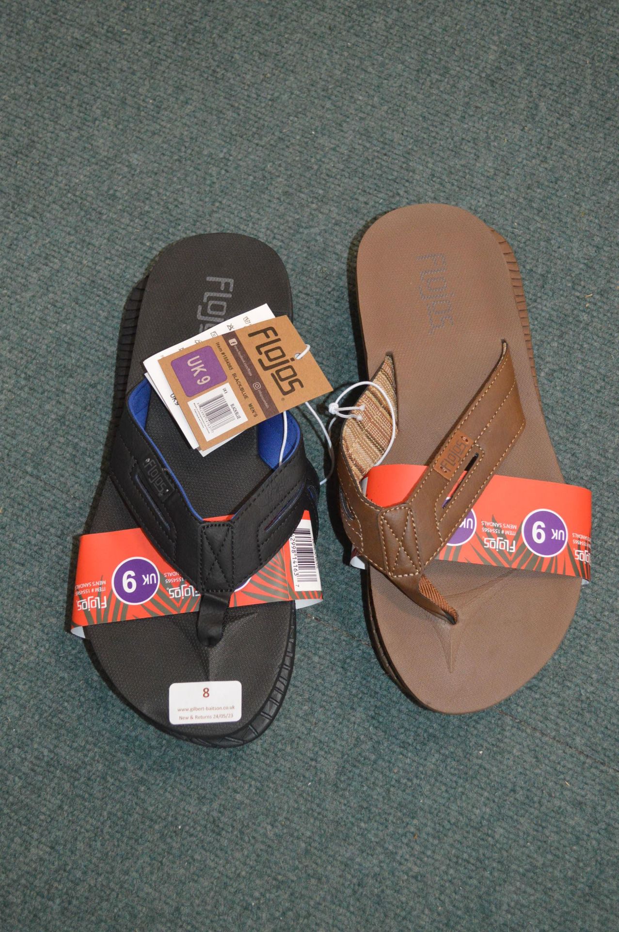 *Two Pairs of Flojos Gents Flip-Flops Size: (