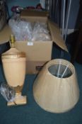 *Set of Four Pottery and Gilt Matching Table Lamps
