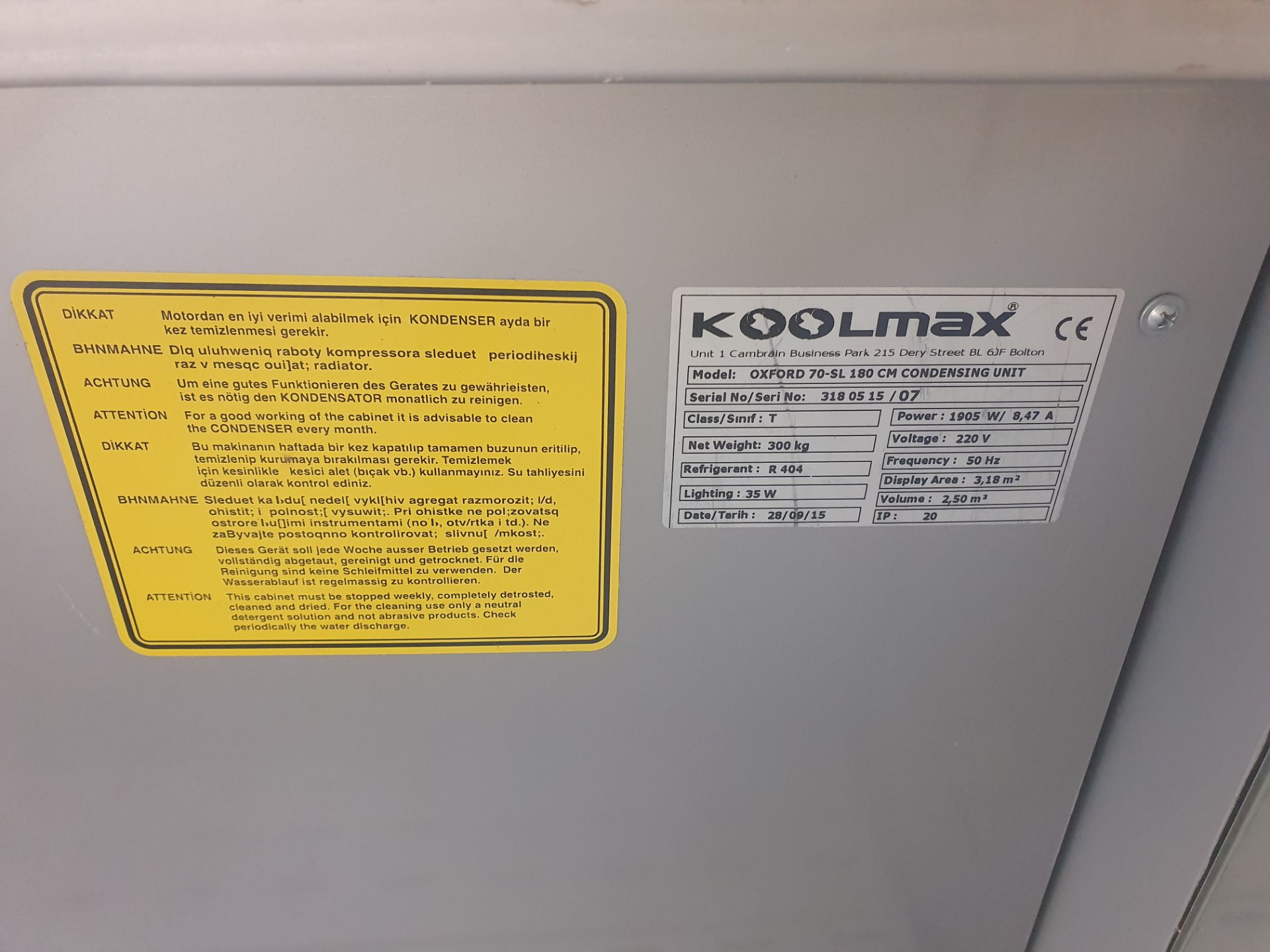 *Koolmax Boxford 70-SL -108 slimline integral multideck chiller with lights and night blind - tested - Image 3 of 4