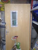 *pair of heavy duty double fire doors with viewing pannels and frame- internal frame 1500w x 1980h