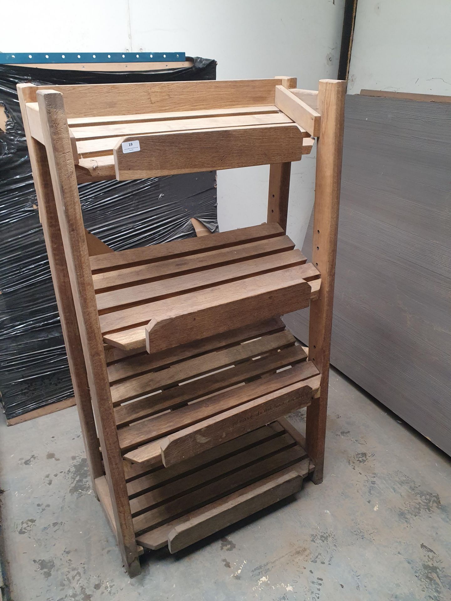 *Solid oak bespoke slatted bread stand with adjustable shelves. 750w x 520d x 1340h - Image 3 of 3