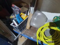 *contents of bottom shelf - water heater, wire, airlines, light fitting