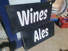 *wine and ale signs 800w x 400d