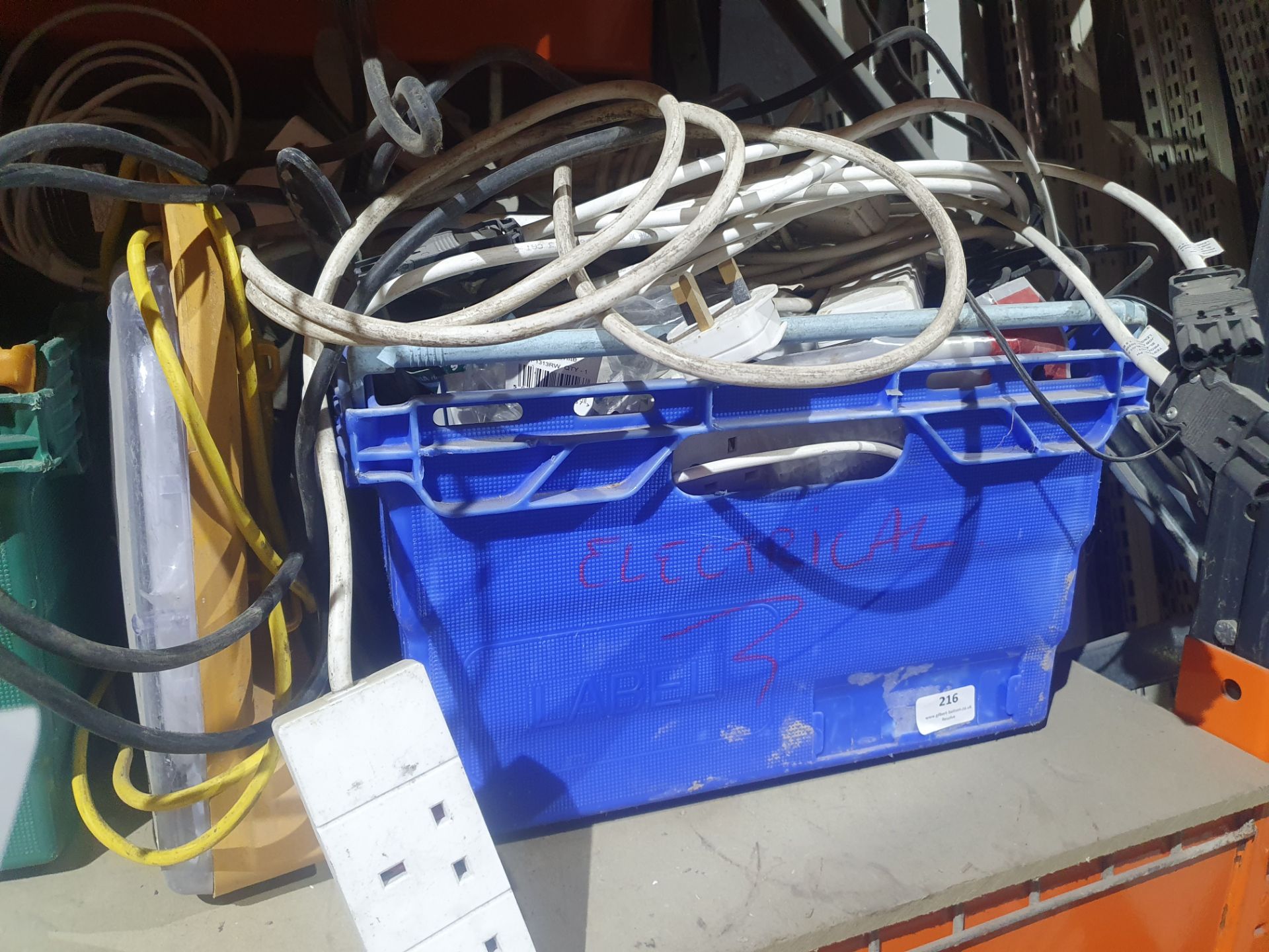 *box of electrical leads extentions, site light, etc