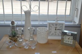 Decorative Clocks, Candlesticks, Vases, etc.