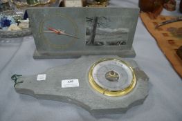 Slate Clock and Barometer
