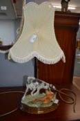 Decorative Table Lamp Featuring Dog & Pheasants (A