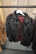 Ladies Vintage Rabbit Skin and Leather Fur Coat