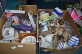 Two Boxes of Decorative Ornaments etc. (some AF)