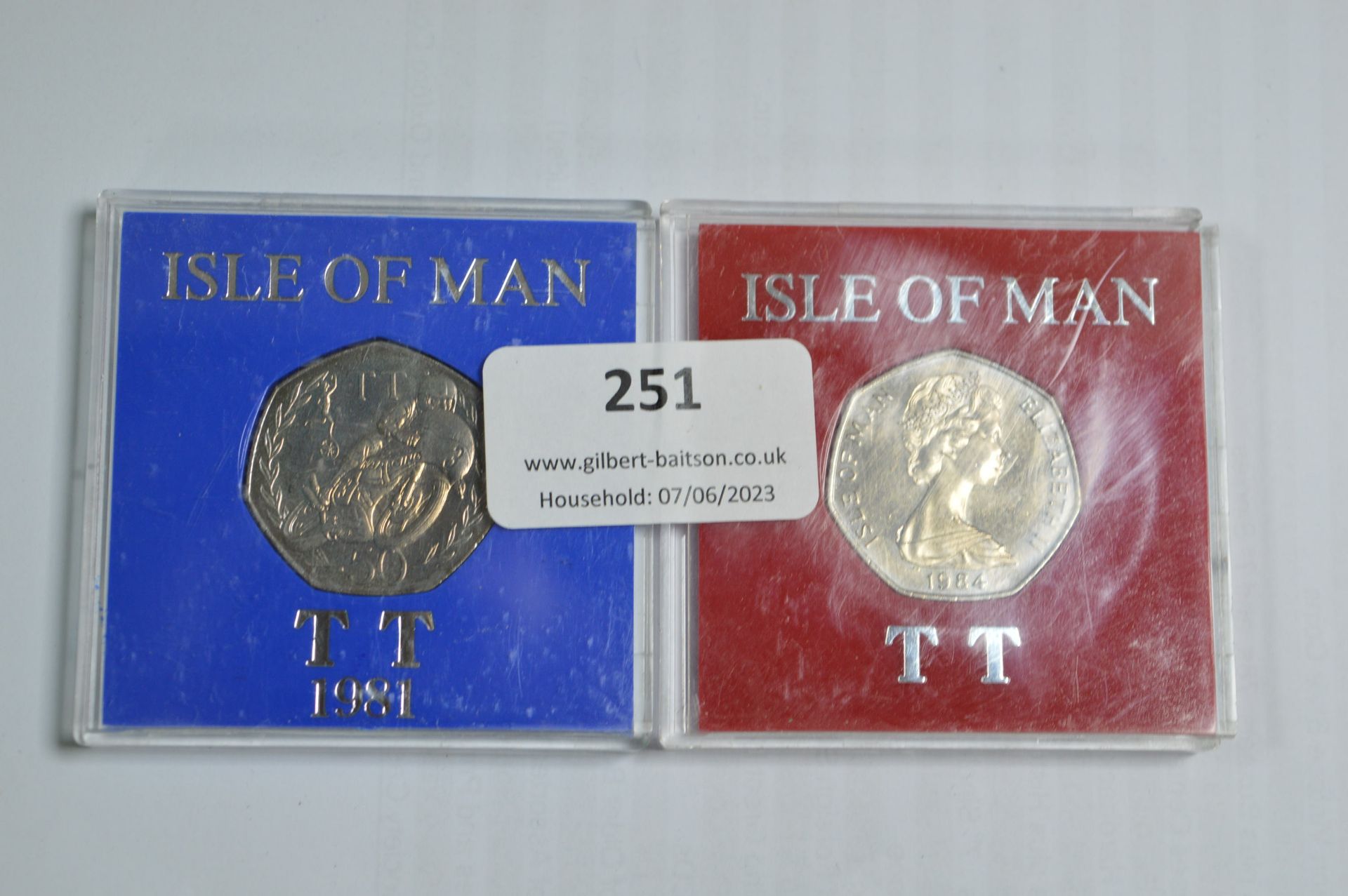 Isle of Mann TT Races 50p Coins 1981 & 1984
