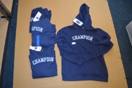 *Four Champion Kids Blue Hoodies Size: L 11-12 years