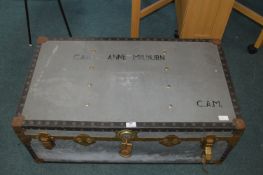 Vintage Metal Travel Trunk