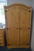 Pine Double Wardrobe with Arch Top
