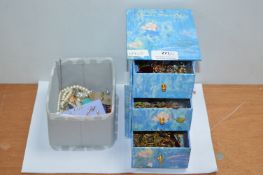 Claude Monet Jewellery Box plus Costume Jewellery