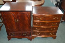 Mahogany Four Drawer Serpentine Front Chest plus a