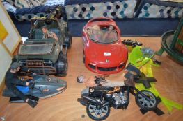 Action Man Toys and Figures, Sports Car, Motor Bik