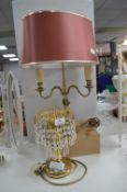 Two Decorative Brass Table Lamp