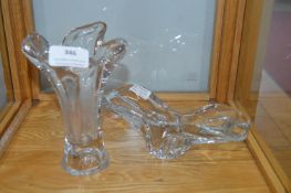 Two French Retro Glass Vases