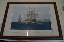 Signed Framed Adrian Thompson Print "Setting Sails