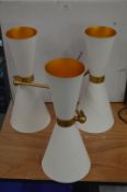 iLite White & Gold Triple Pendant Lamp