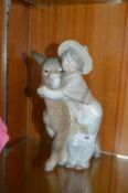Lladro Figure of a Child and a Donkey (AF)