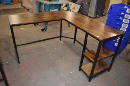 *Rustic Wood Effect L-Shaped Office Desk (slight w