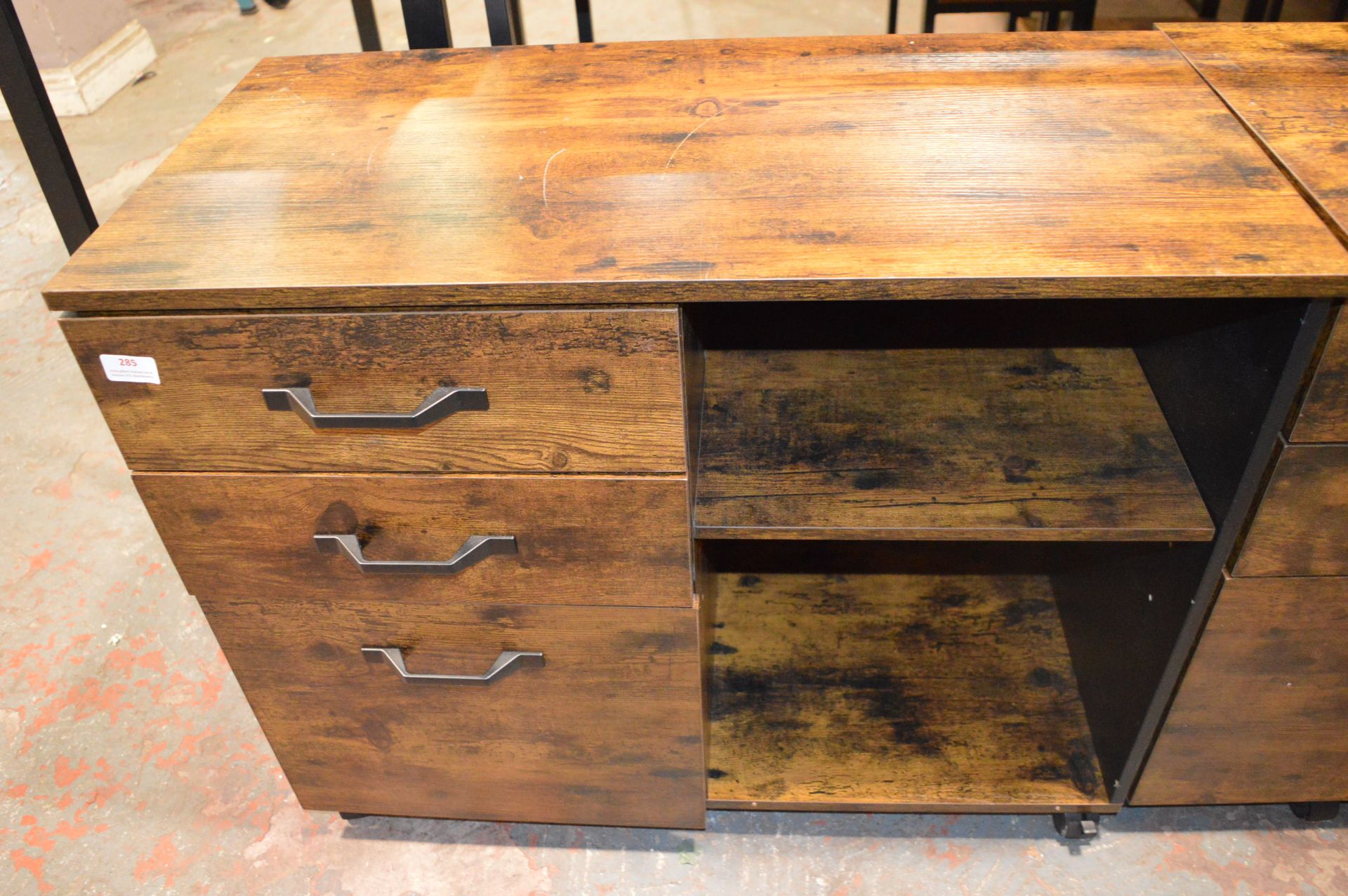 *Rustic Wood Effect Three Drawer Undercounter Fili