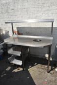 *Stainless Steel Preparation Table with Shelf over