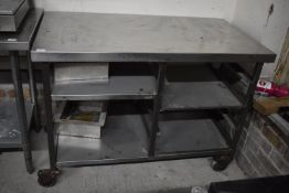 *Stainless Preparation Table with Undershelf on Wh