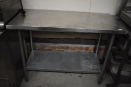 *Stainless Steel Preparation Table ~ 120x60cm x 90