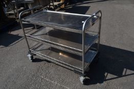 *Stainless Steel Three Tier Trolley 100x50cm 80cm