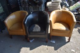 *Three Leatherette Chairs