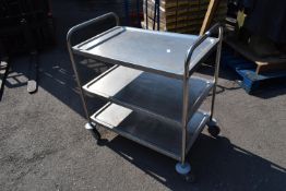 *Stainless Steel Three Tier Trolley 84x51cm 80cm t