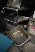 *Three Tier Stainless Steel Stand with Three Sinks