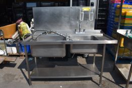 *Stainless Steel Double Sink Unit 150x80cm 86cm ta