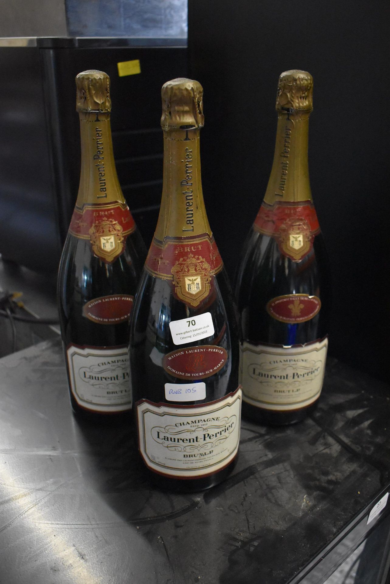 *Three Display Champagne Laurent-Perrier Bottles