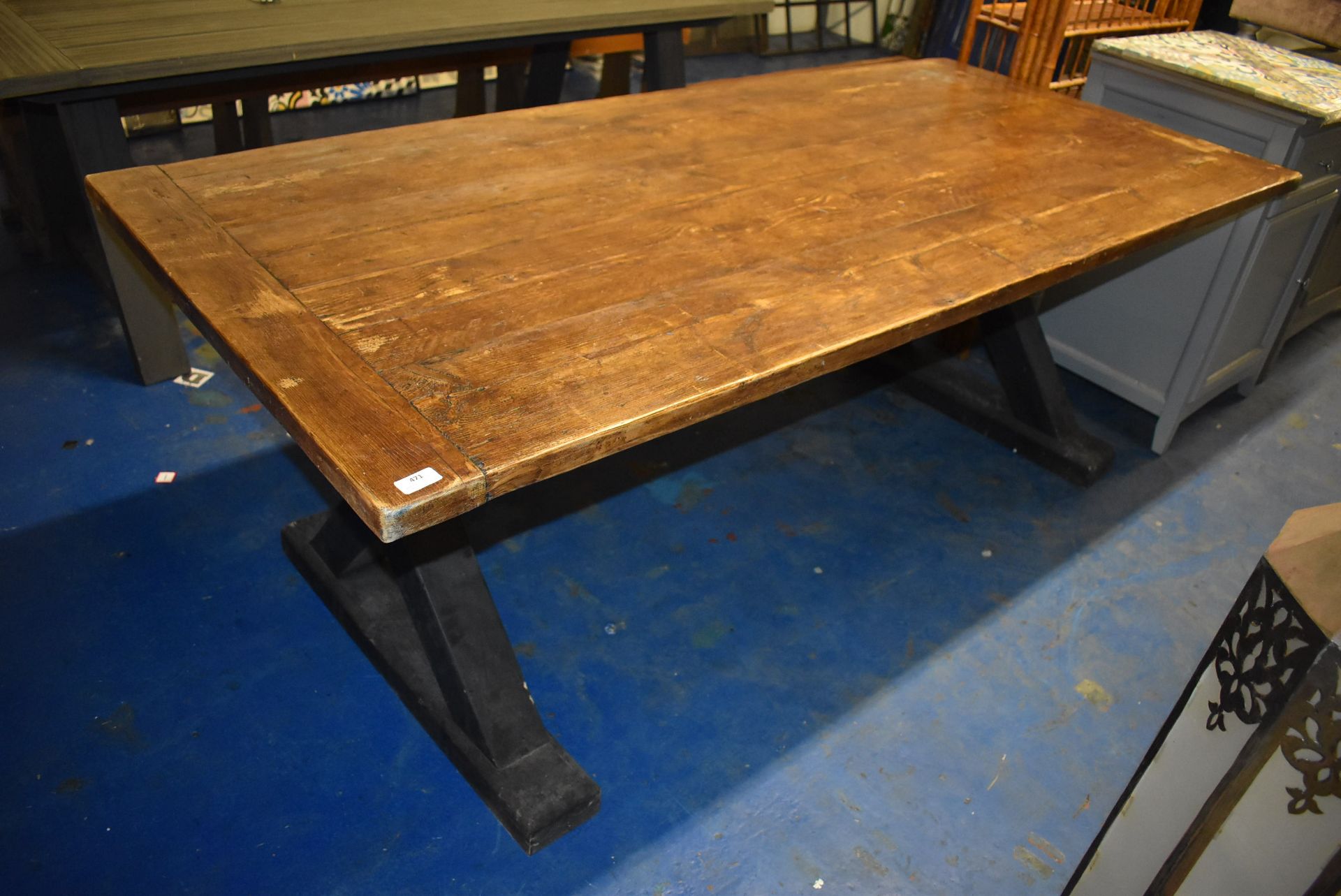 *Oak Topped Refectory Table 90x200cm