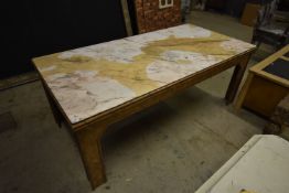*Bamboo and Cane Table Base with Marble Top ~100x200cm