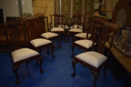 *Set of Eight Chippendale Style Reproduction Mahogany Sheild Back Dining Chairs on Ball & Claw Feet,