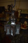 *Moroccan Style Lantern with Frosted and Coloured Glass