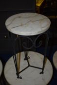 *Granite Topped Circular Wrought Iron Occasional Table 12” diameter