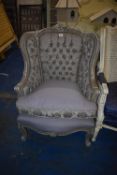 *French Style Button Back Wingback Chair