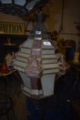 *Moroccan Style Lantern with Frosted and Pink Glass