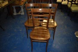 *Three Bistro Style Chairs in Darkwood Finish