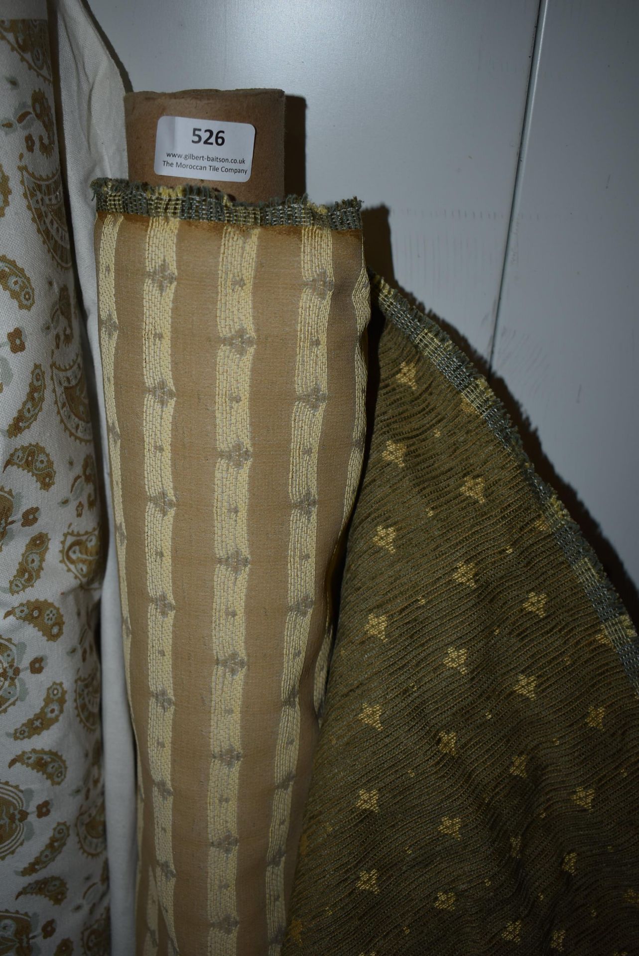 *Roll of Green & Gold Fleur-de-Lis Upholstery Cloth