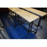 *Marbel Topped Bar Table on Cast Iron Support 80x38cm
