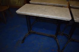 *Marbel Topped Bar Table on Cast Iron Support 80x38cm