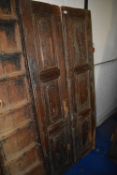 *Pair of Antique Moroccan Double Panelled Doors with Ironwork 34”x71”